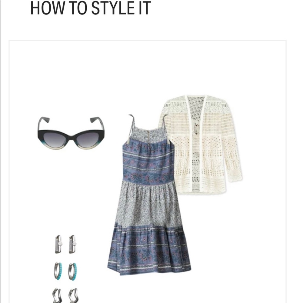 Lucky brand Mixed print tie sleeve tiered dress - Picture 11 of 13